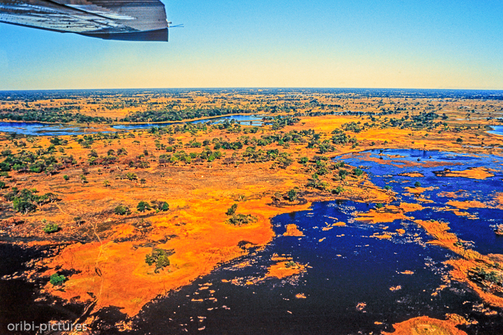 *Flug übers Okavangodelta*<br><br><br><br>